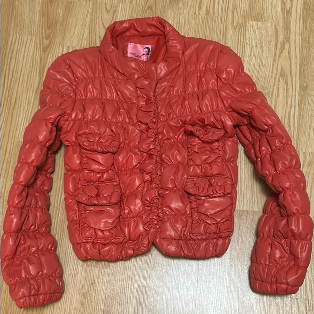Red Quilted Puffer Jacket